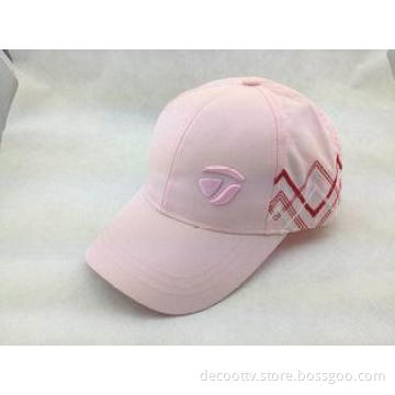3D Embroidered Baseball Caps Pink Waterproof Hat with Velcr